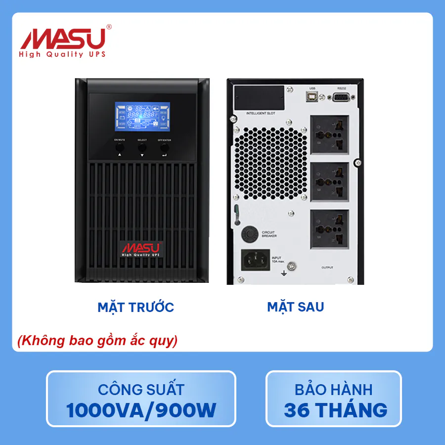 Bộ lưu điện online 1kva, masu MS-1Ks-LCD, UPS online 1kva