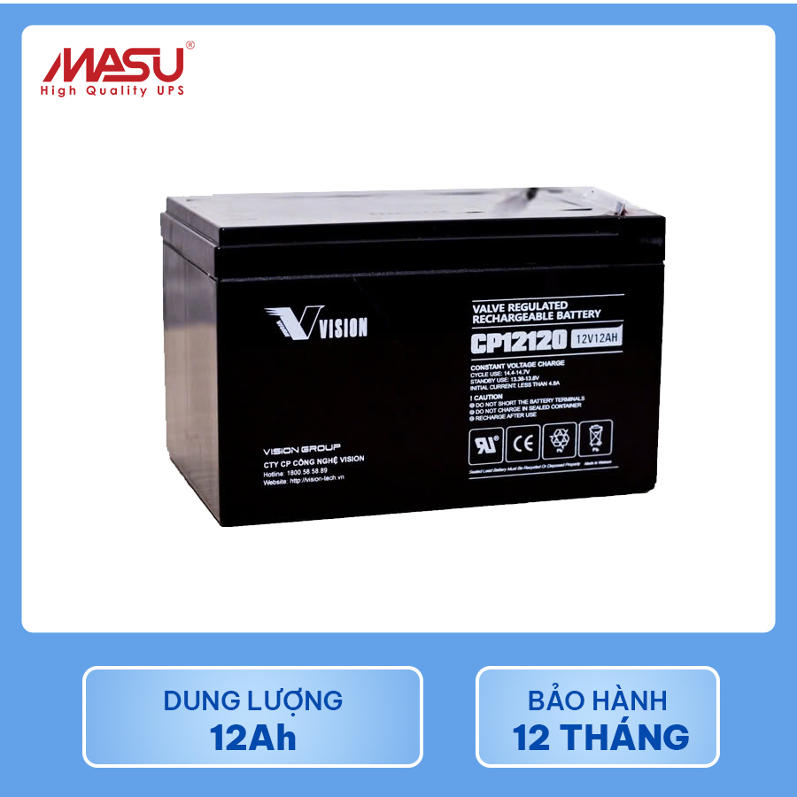 Ắc quy Vision CP12120 (12V-12Ah) 4 ac-quy-vision-CP12120-2